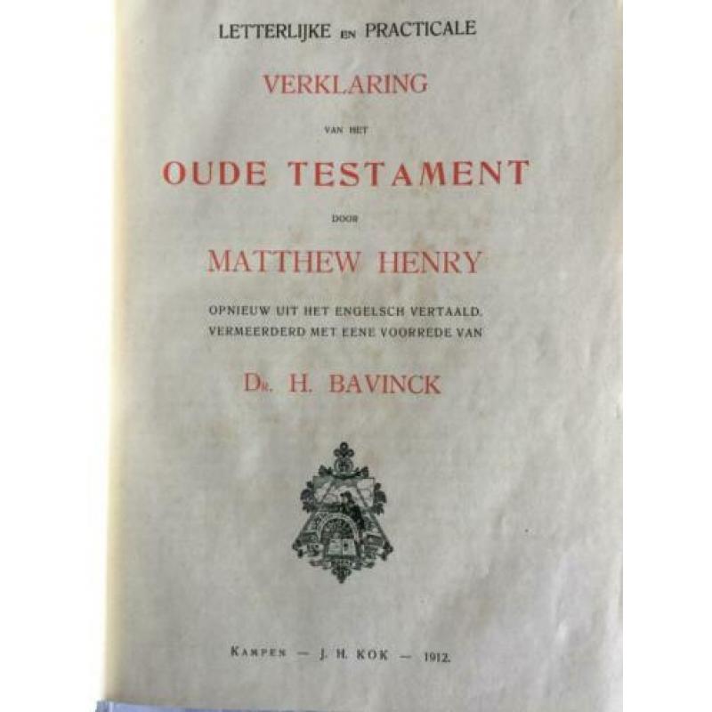 1912 Matthew Henry bijbelverklaring I-II-III OT (Jehovah)