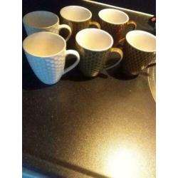 6 aardewerk koffiekopjes
