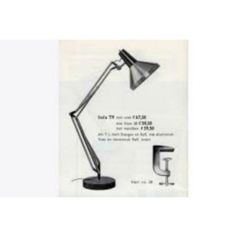 Geweldige vintage Hala T9 architecten lamp design Busquet