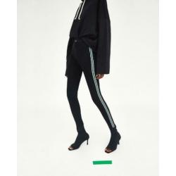 Nieuw zara high rise jeggings stretch jeans strepen zwart