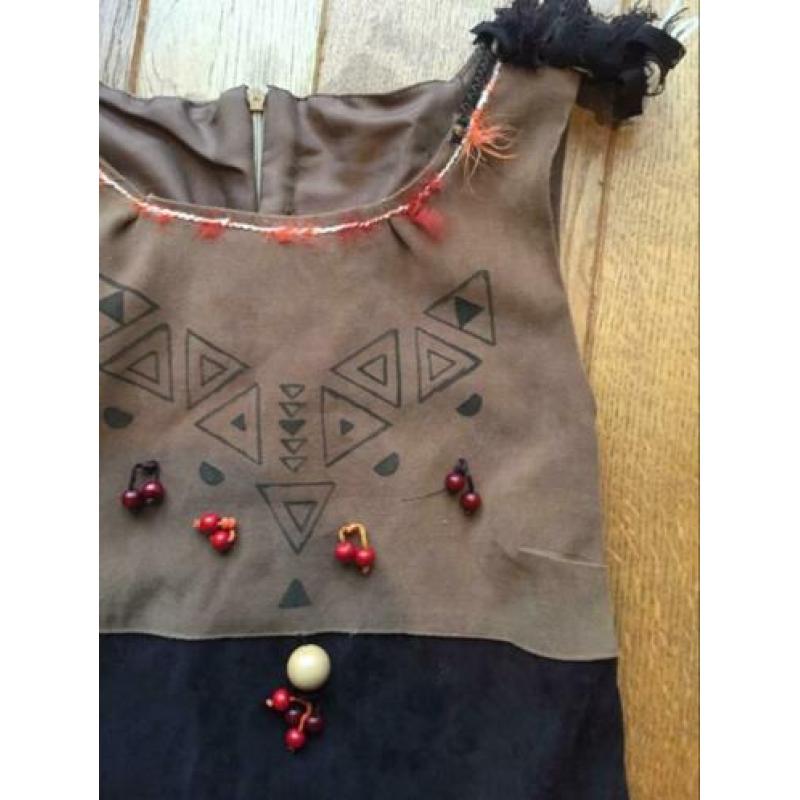 Mt. 128, indianen kostuum, indianenjurk+accessoires