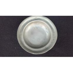 Antiek tin - kinderbordje - diameter 11,5 cm