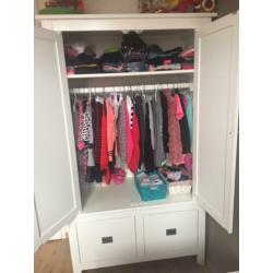 Complete babykamer kast ledikant matras commode plankje wit