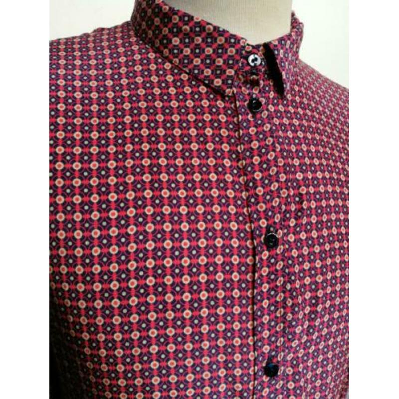 Pennyblack print blouse M 38 Roze 100% Zijde Silk