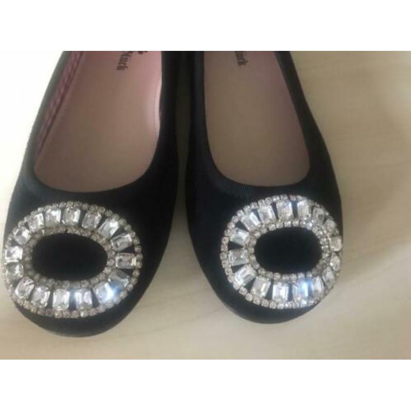 Mooie Zwart suède retro ballerina’s*37*nieuw in doos