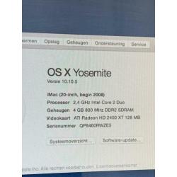 Imac 20inch begin 2008