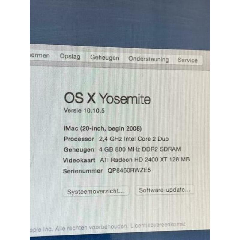 Imac 20inch begin 2008
