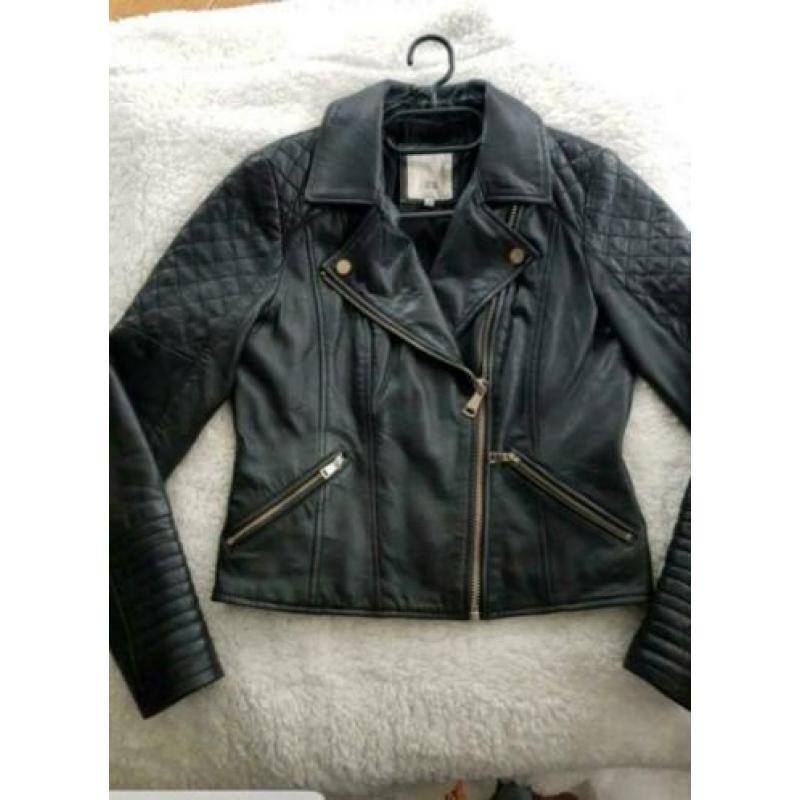 Echt leren jasje . Bikerjack van river island xs zwart