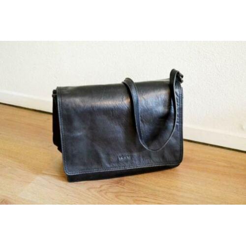 ICCI schoudertas dames leer - 29 x 24 cm - zwart