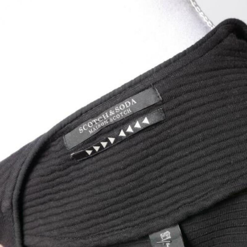 SCOTCH & SODA gitzwart geribbeld vestje maat S ZGAN