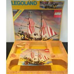 lego 6285 piratenschip met doos en boekje.