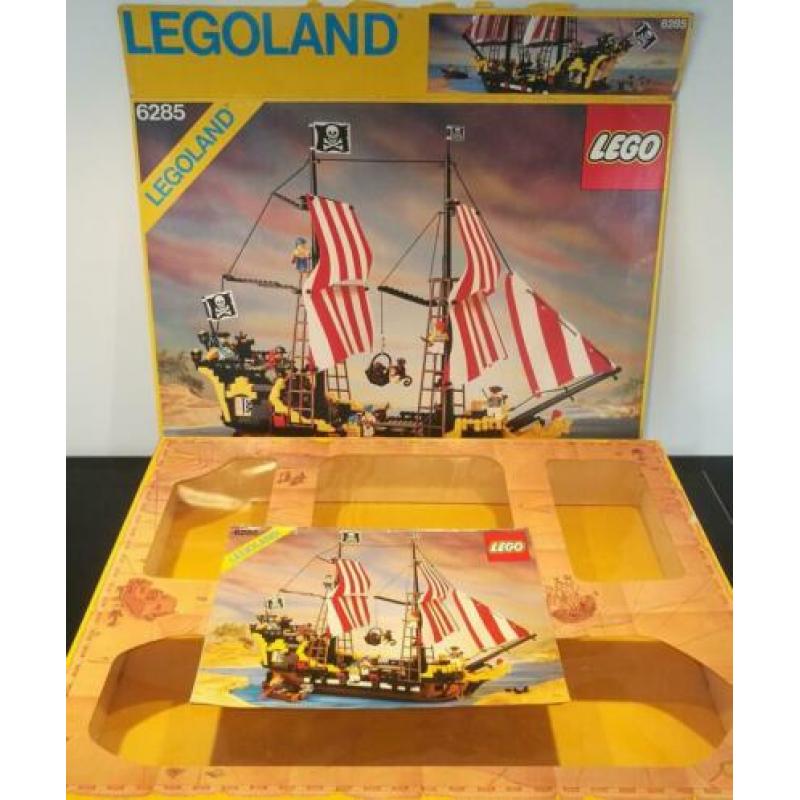 lego 6285 piratenschip met doos en boekje.