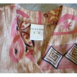 Alexon rode blouse fantasie patroon maat 34