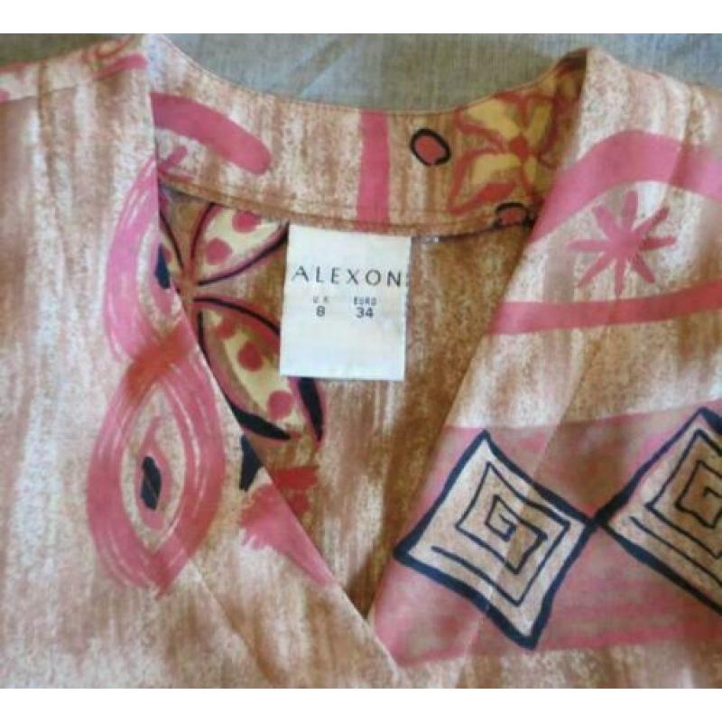 Alexon rode blouse fantasie patroon maat 34