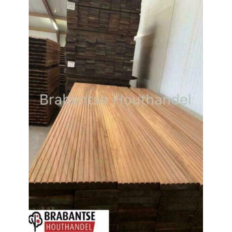Hardhouten Bankira vlonderplanken / dekdelen / terras plank