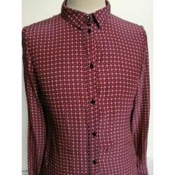 Pennyblack print blouse M 38 Roze 100% Zijde Silk