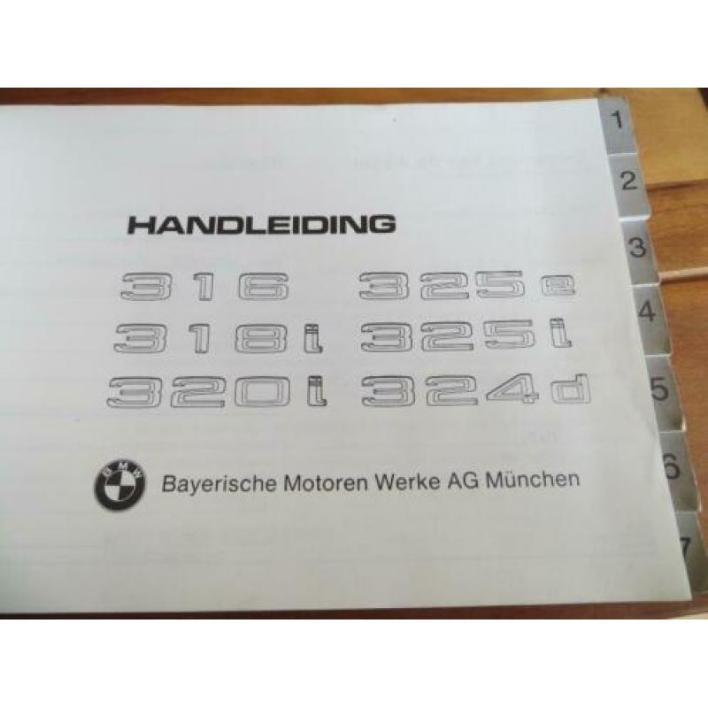 Instructieboek BMW 3-serie E30 316 318i 320i 325e 325i 1985