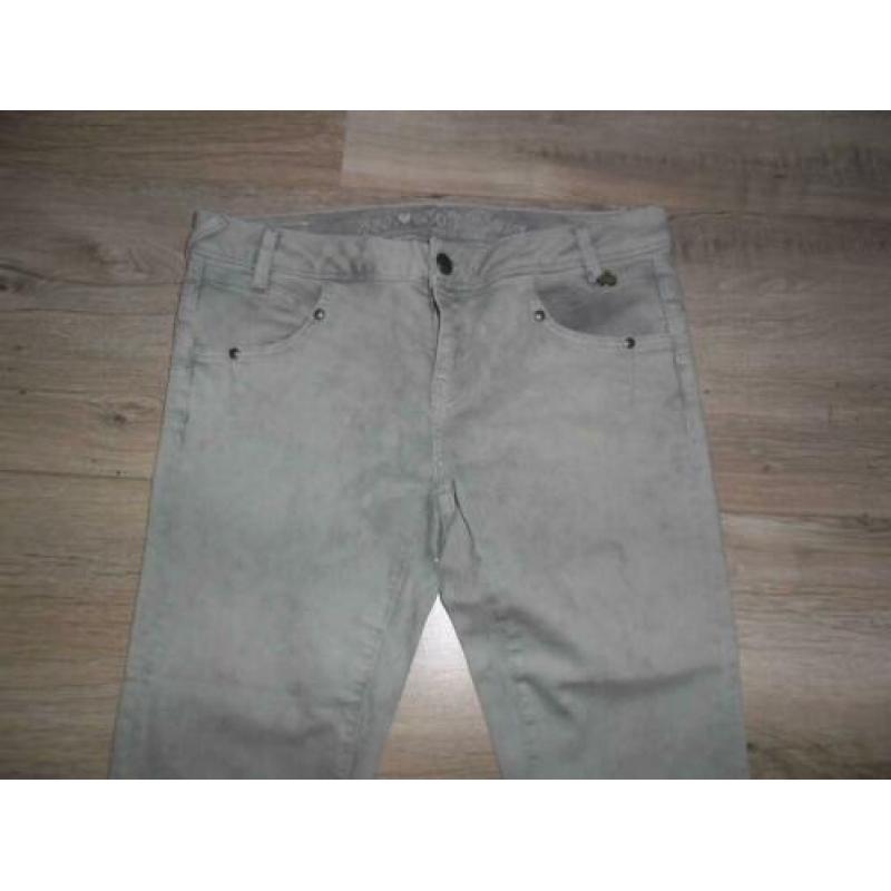Anna Scott Denim Groen/Grijze Spijkerbroek/Jeans Maat 40