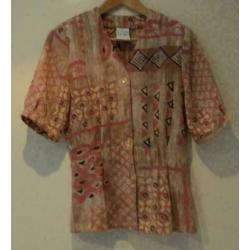 Alexon rode blouse fantasie patroon maat 34