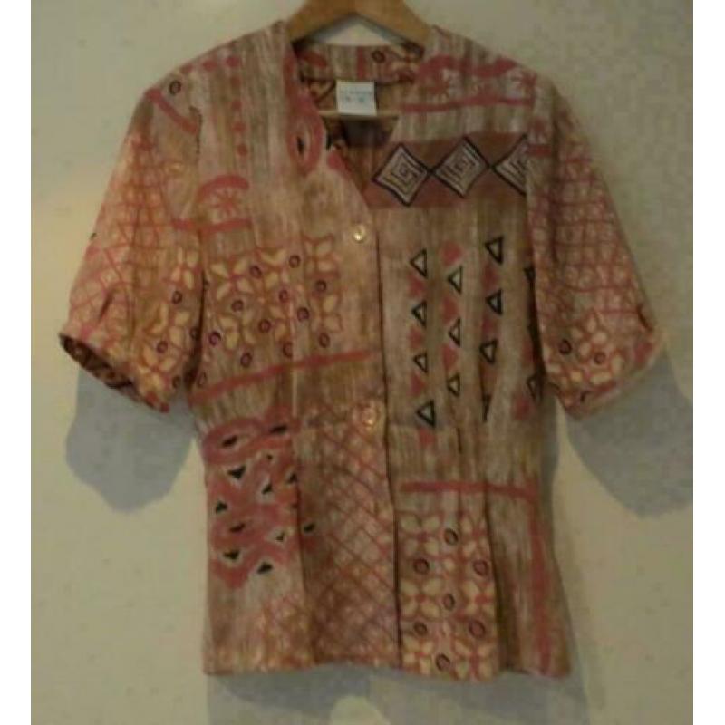 Alexon rode blouse fantasie patroon maat 34