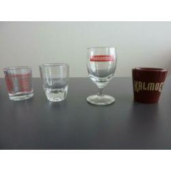 borrelglazen Kalmoes Brons Sonnema + namen jenever glas