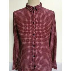 Pennyblack print blouse M 38 Roze 100% Zijde Silk