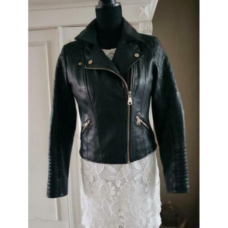 Echt leren jasje . Bikerjack van river island xs zwart