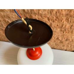 Vintage Jaren 60 hanglamp melkglas met sterretjes hoog 18 cm