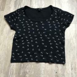 Croptop donkerblauw ankers | Tally Weijl | Maat S (36)