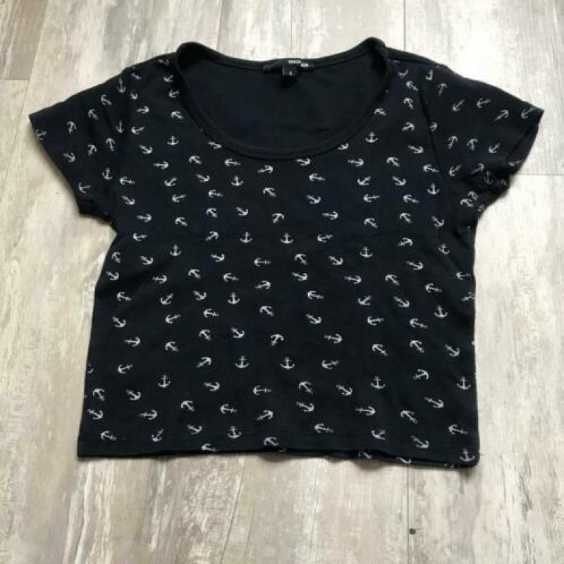 Croptop donkerblauw ankers | Tally Weijl | Maat S (36)