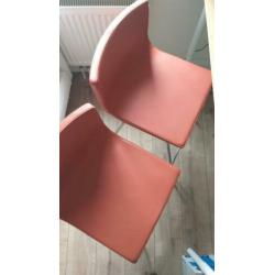 2x Ikea Bernhard barkruk leer met rugleuning NIEUW!