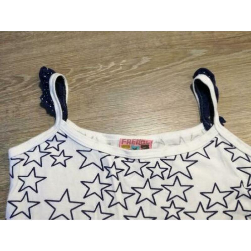Blauw wit sterren topje mt 128