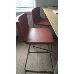 2x Ikea Bernhard barkruk leer met rugleuning NIEUW!