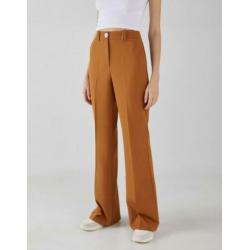 Bershka flared broek okergeel camel maat 38