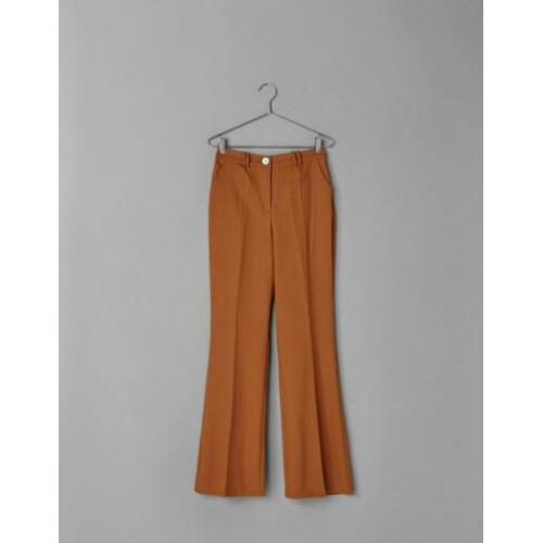 Bershka flared broek okergeel camel maat 38