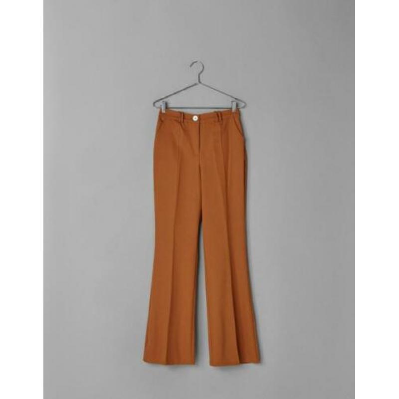 Bershka flared broek okergeel camel maat 38
