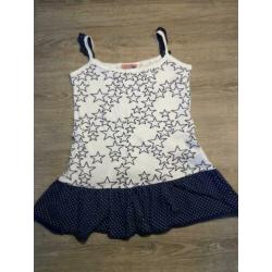 Blauw wit sterren topje mt 128