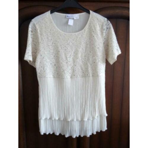 Nieuw apart t-shirt merk KOMPLIMENTE stretch wit maat 42