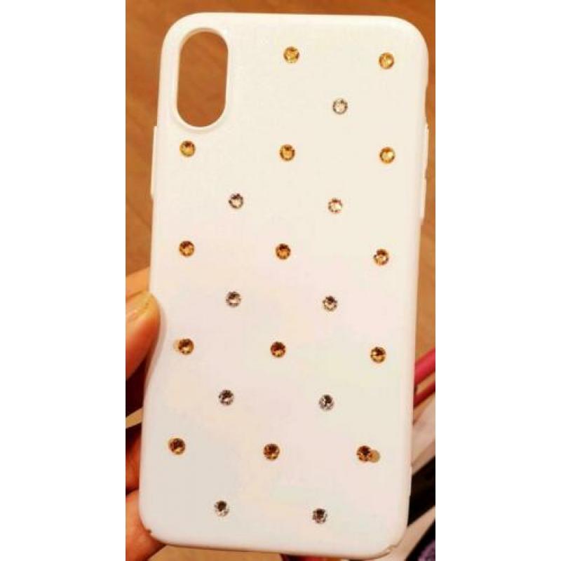 Nieuw Iphone X swarovski strass steentjes wit cover hoesjes
