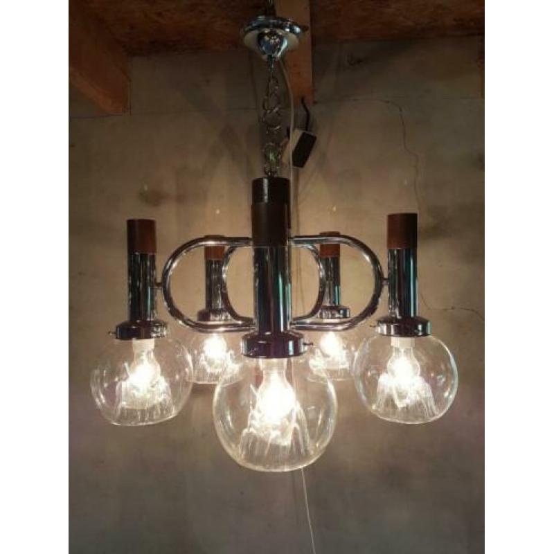 Hanglamp vintage Mazzega Murano Italiaans design. Jaren 70.