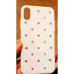 Nieuw Iphone X swarovski strass steentjes wit cover hoesjes