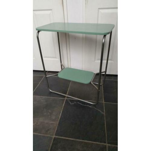 Leuk vintage bauhaus stijl retro Bijzettafeltje/plantentafel