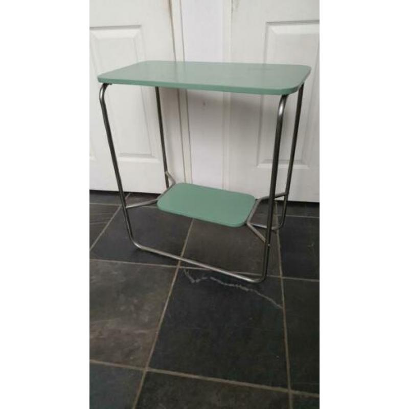 Leuk vintage bauhaus stijl retro Bijzettafeltje/plantentafel