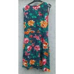 BODYFLIRT blauw bewerkt bloemen met waterval hals jurk mt S