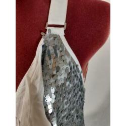 2x Gilet met zilveren pailletten, Just B. mt 40