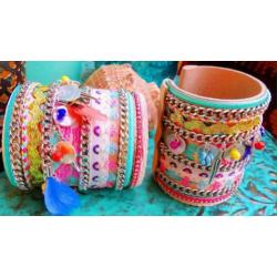 Boho bohemian groen jurk tuniek one size