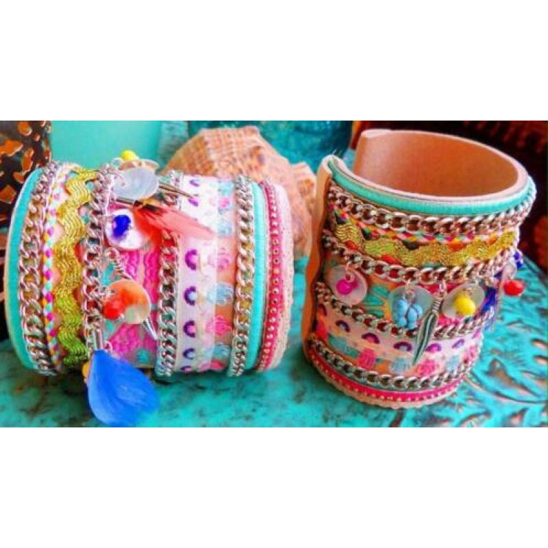 Boho bohemian groen jurk tuniek one size