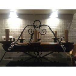 Houten antieke kroonluchter