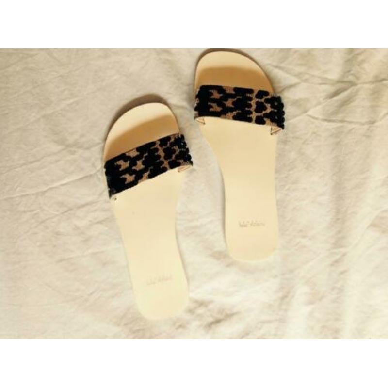 Patrizia Pepe leren slippers wit/zwart mt 39