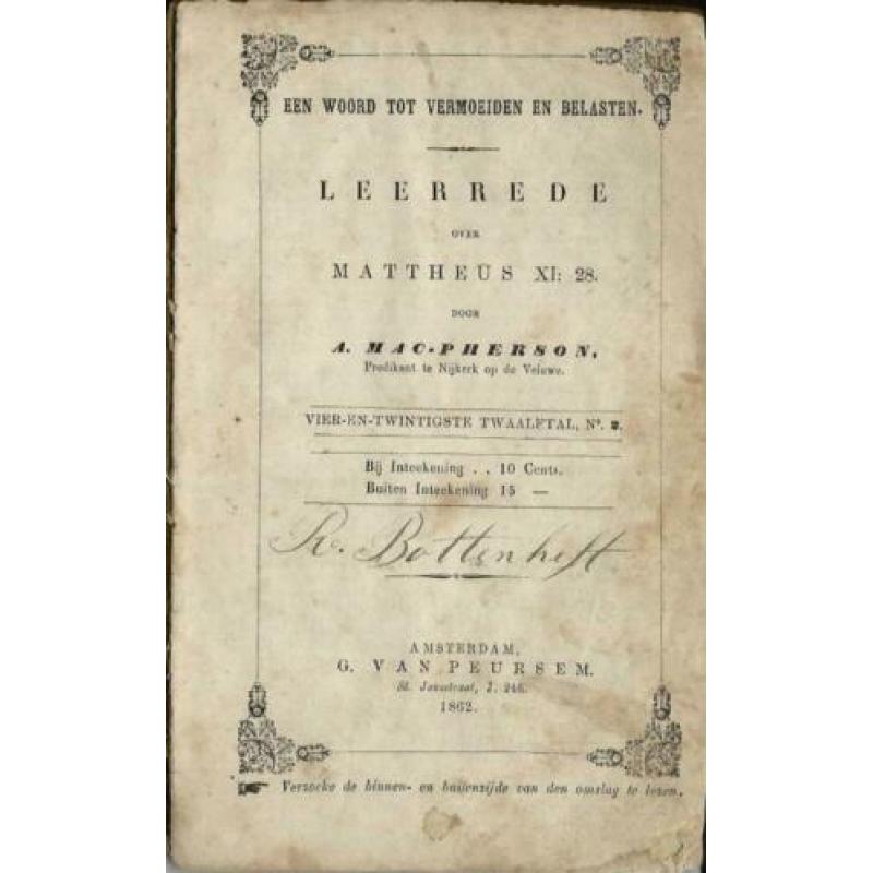Ds. A. Mac Pherson (Nijkerk) - Leerrede over Matth. 11:28